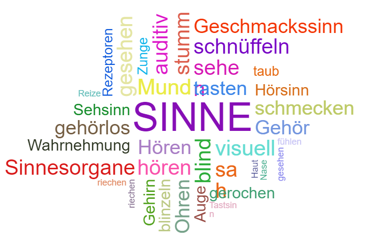 Wortwolke 'Die Sinne'